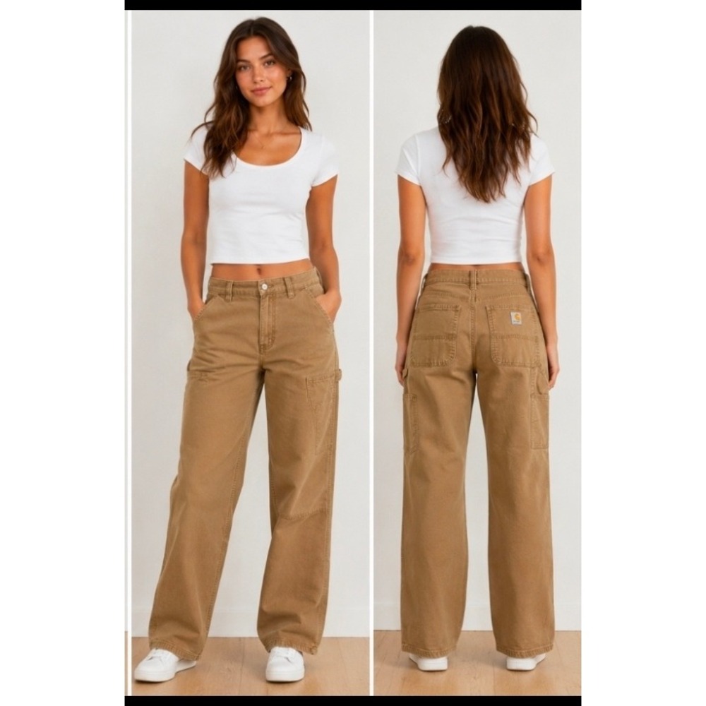 Carhartt Women's Tan Carpenter Trousers - Picture 1 of 8